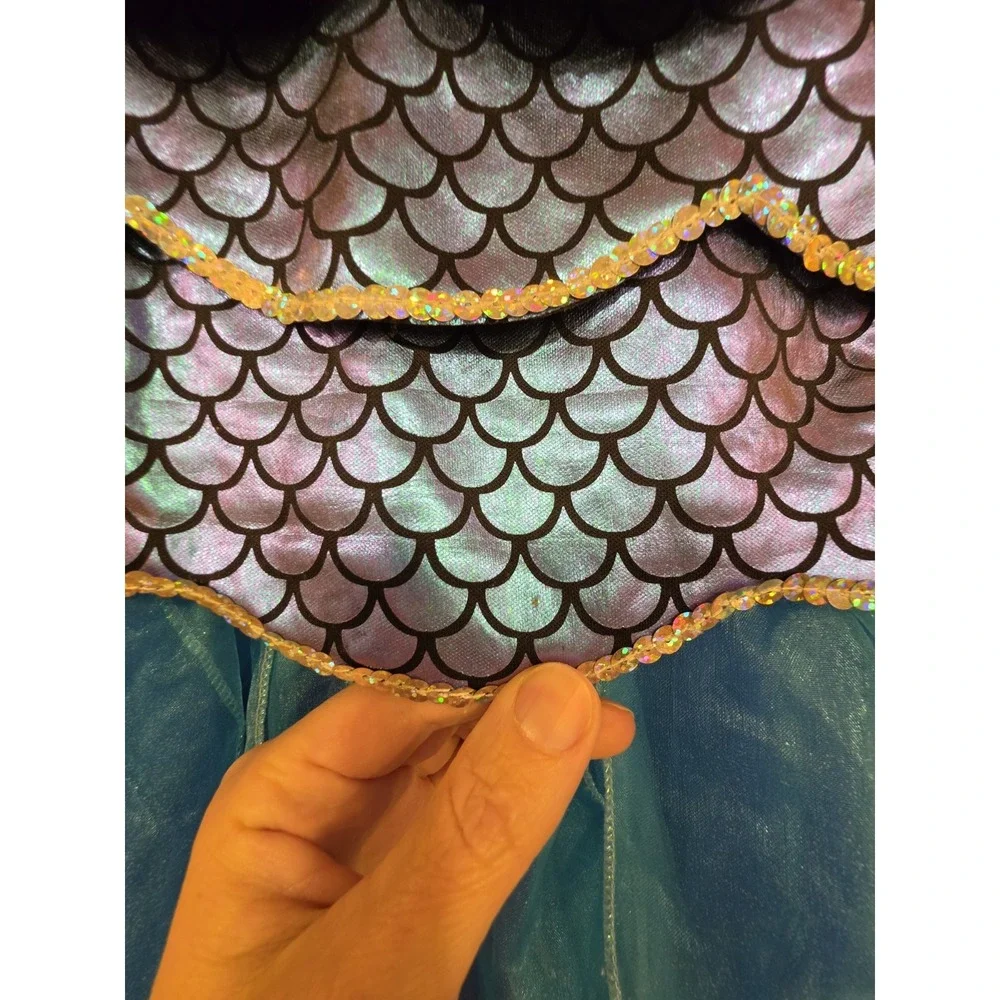 Gillians Closet Iridescent Color Change Tulle Tutu Mermaid Tail Costume Sz 5/6